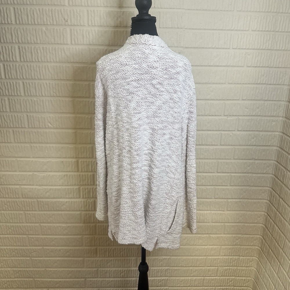 Faherty Cardigan Sweater Womens Sz XS Cream Cotton Open Front Pockets Tight Knit - Picture 5 of 7